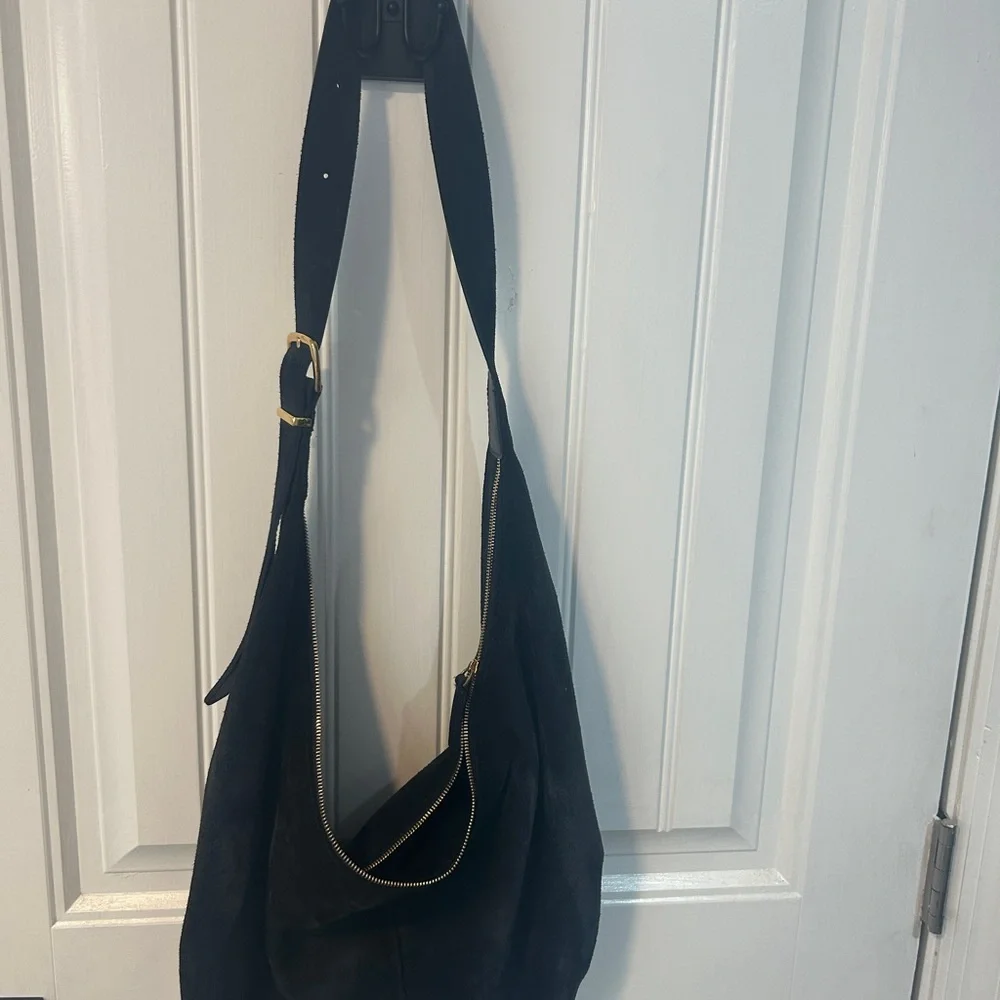 Madewell Navy Suede Hobo Bag
